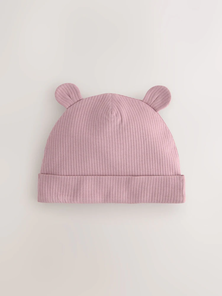 pink 3 pack baby beanies (0 18mths) pink 3 pack baby beanies (0 18mths)