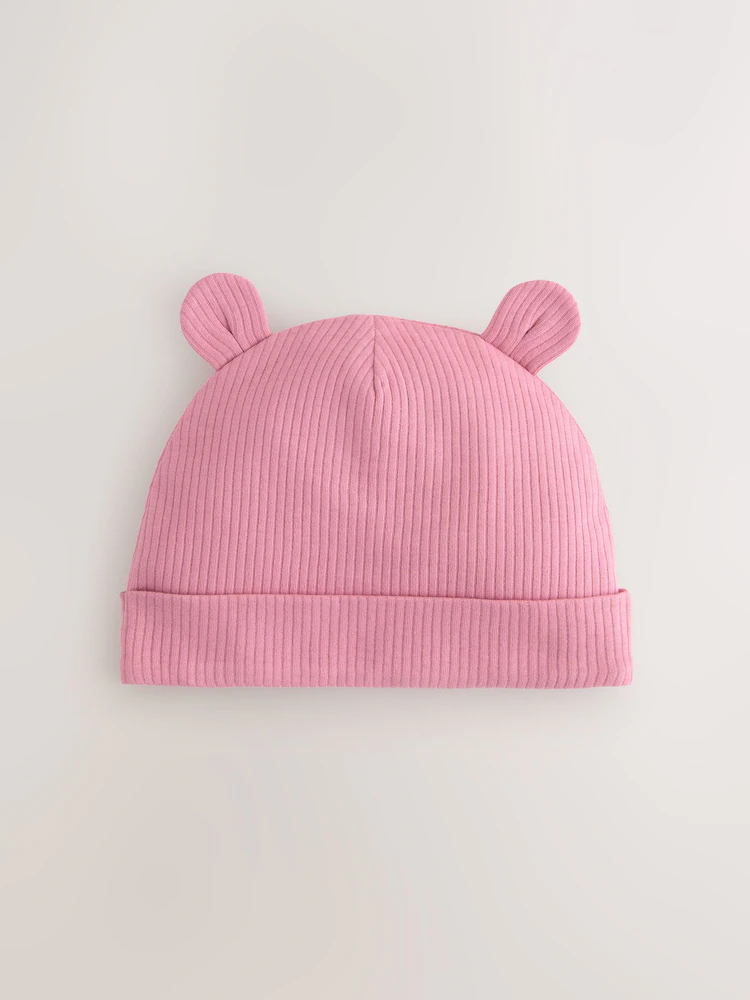 pink 3 pack baby beanies (0 18mths) pink 3 pack baby beanies (0 18mths)