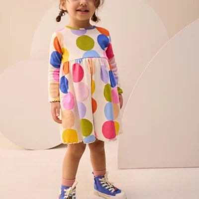 pink ladybird long sleeve ribbed dress (3mths 7yrs) (copy)