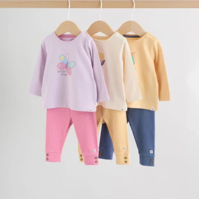 purple long sleeve top and leggings set 6 piece (0mths 3yrs)