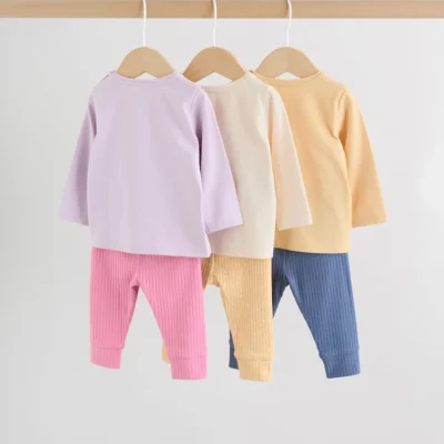 purple long sleeve top and leggings set 6 piece (0mths 3yrs)