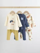 ecru long sleeve top and leggings set 6 piece (0mths 3yrs)