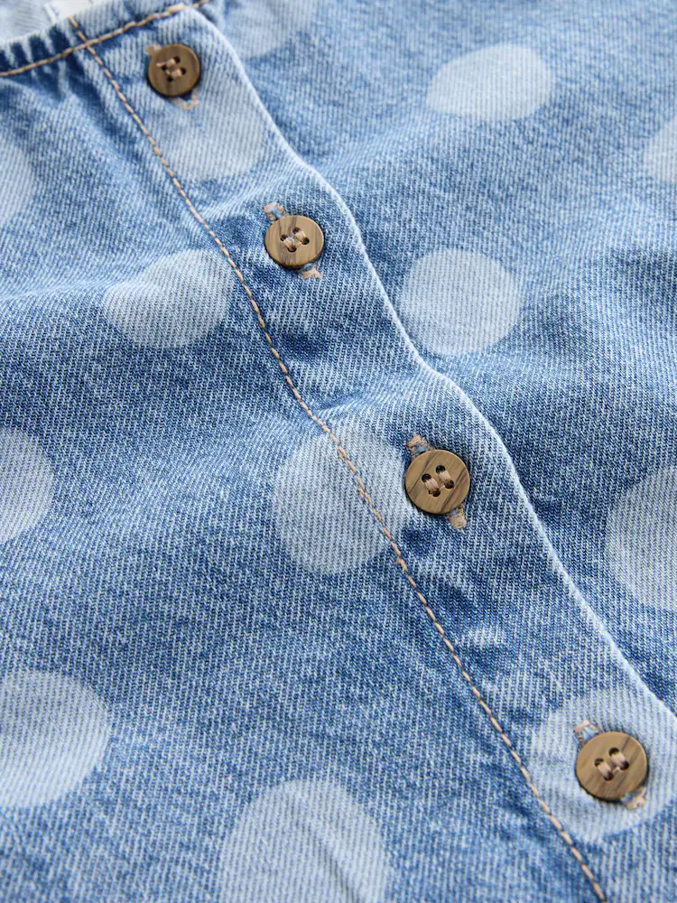 mid blue denim polka dot waistcoat and shorts set (3mths 7yrs) mid blue denim polka dot waistcoat and shorts set (3mths 7yrs)