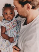 blue woven baby dress and knickers set 2 piece (0mths 2yrs)