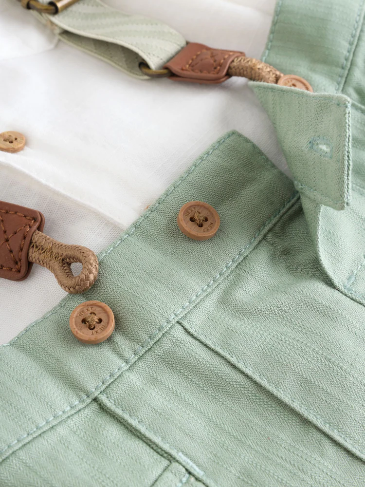 sage green baby shirt trousers and braces set 3 piece (0mths 2yrs) sage green baby shirt trousers and braces set 3 piece (0mths 2yrs)