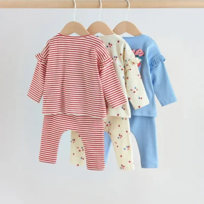red strawberry long sleeve top and leggings set 6 piece (0mths 3yrs)