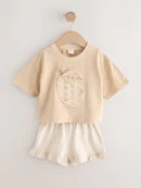 lemon yellow short sleeve t shirt and shorts set (3mths 7yrs)