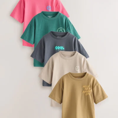 green/charocal/stone/pink/brown small short sleeve graphic t shirts 5 (3mths 7yrs)
