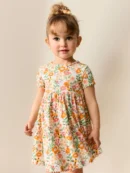 olive green short sleeve ribbed dress (3mths 7yrs)