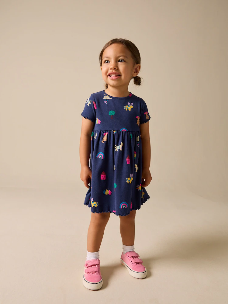 cream bumblebee short sleeve ribbed dress (3mths 7yrs) (copy)