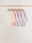 purple long sleeve baby bodysuits 5 pack