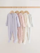 lilac purple baby sleepsuit 4 pack (0mths 2yrs)
