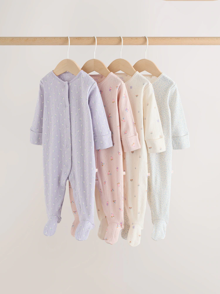lilac purple baby sleepsuit 4 pack (0mths 2yrs) lilac purple baby sleepsuit 4 pack (0mths 2yrs)