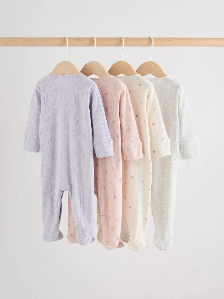 lilac purple baby sleepsuit 4 pack (0mths 2yrs) lilac purple baby sleepsuit 4 pack (0mths 2yrs)
