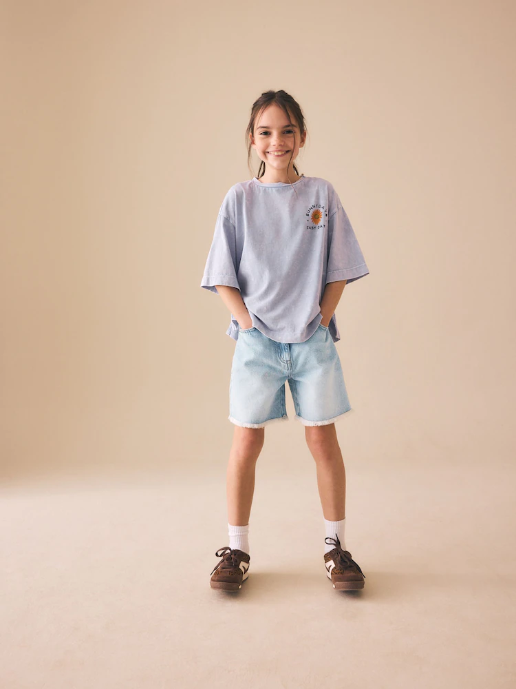 mid blue denim bermuda shorts (3 16yrs) mid blue denim bermuda shorts (3 16yrs)