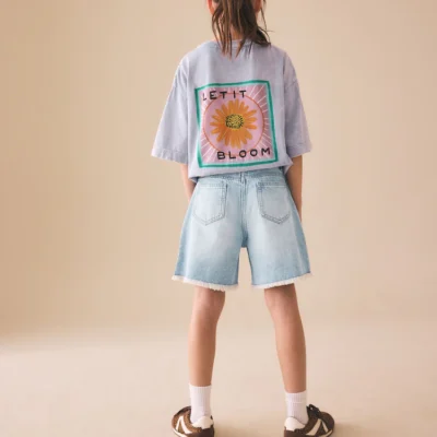 mid blue denim bermuda shorts (3 16yrs)