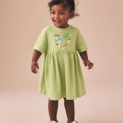 green essential jersey dress (3mths 7yrs)