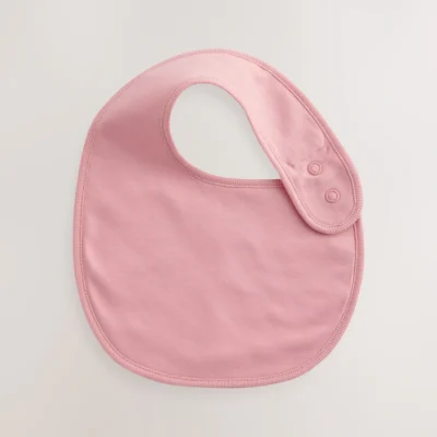 pink plain 5 pack baby bibs