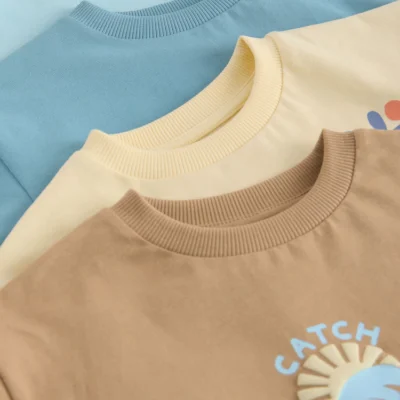 blue/yellow surf short sleeve graphic t shirts 4 pack (3mths 7yrs)