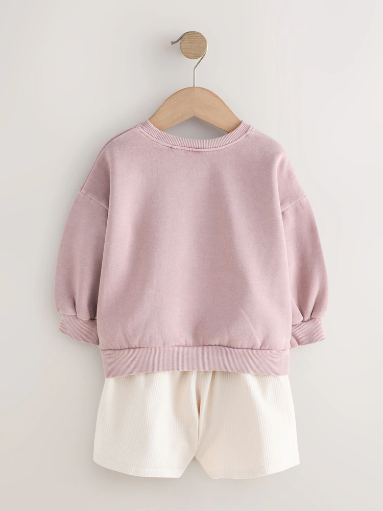 brown moon & sun crew neck sweatshirt & shorts set (3mths 7yrs) brown moon & sun crew neck sweatshirt & shorts set (3mths 7yrs)