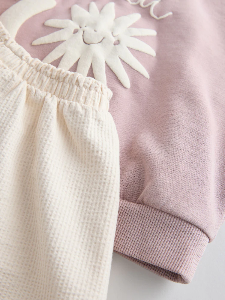 brown moon & sun crew neck sweatshirt & shorts set (3mths 7yrs) brown moon & sun crew neck sweatshirt & shorts set (3mths 7yrs)