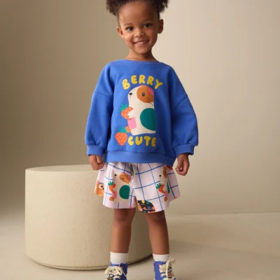 brown moon & sun crew neck sweatshirt & shorts set (3mths 7yrs) (copy)