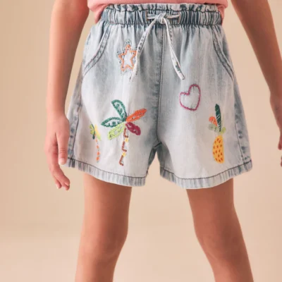 mid blue denim shorts (3 16yrs)