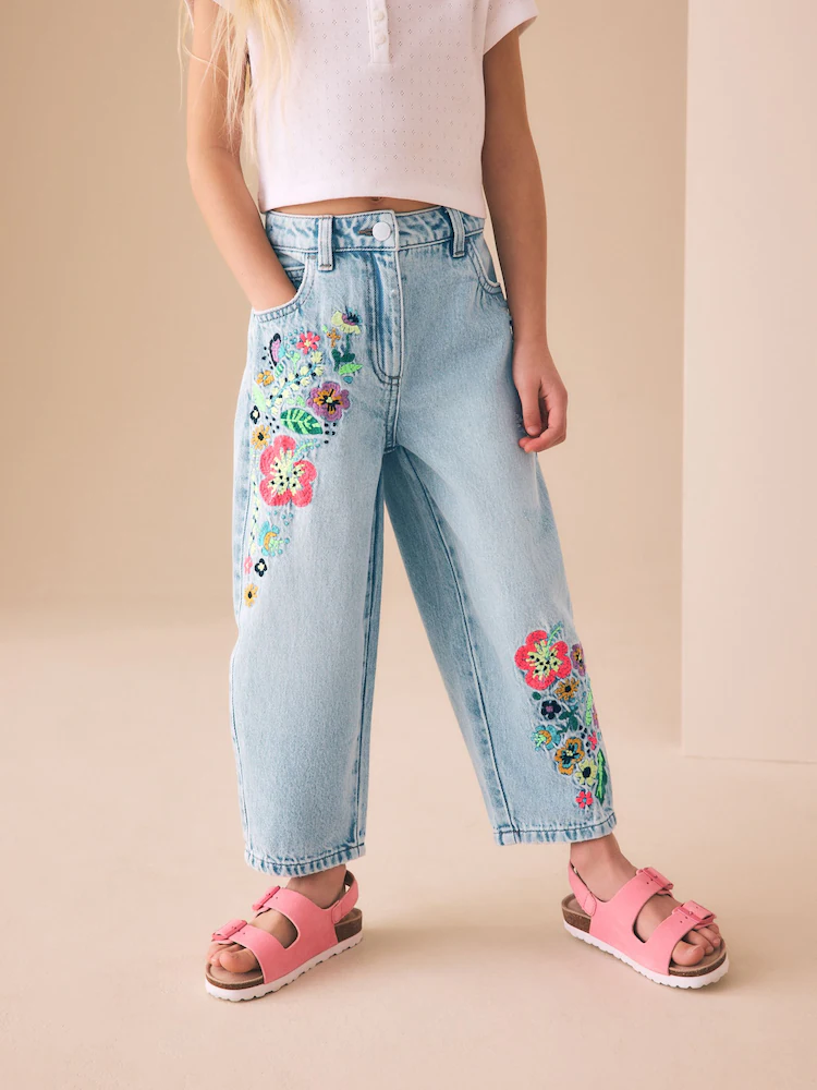 fluro embroidery barrel leg jeans (3 16yrs) fluro embroidery barrel leg jeans (3 16yrs)