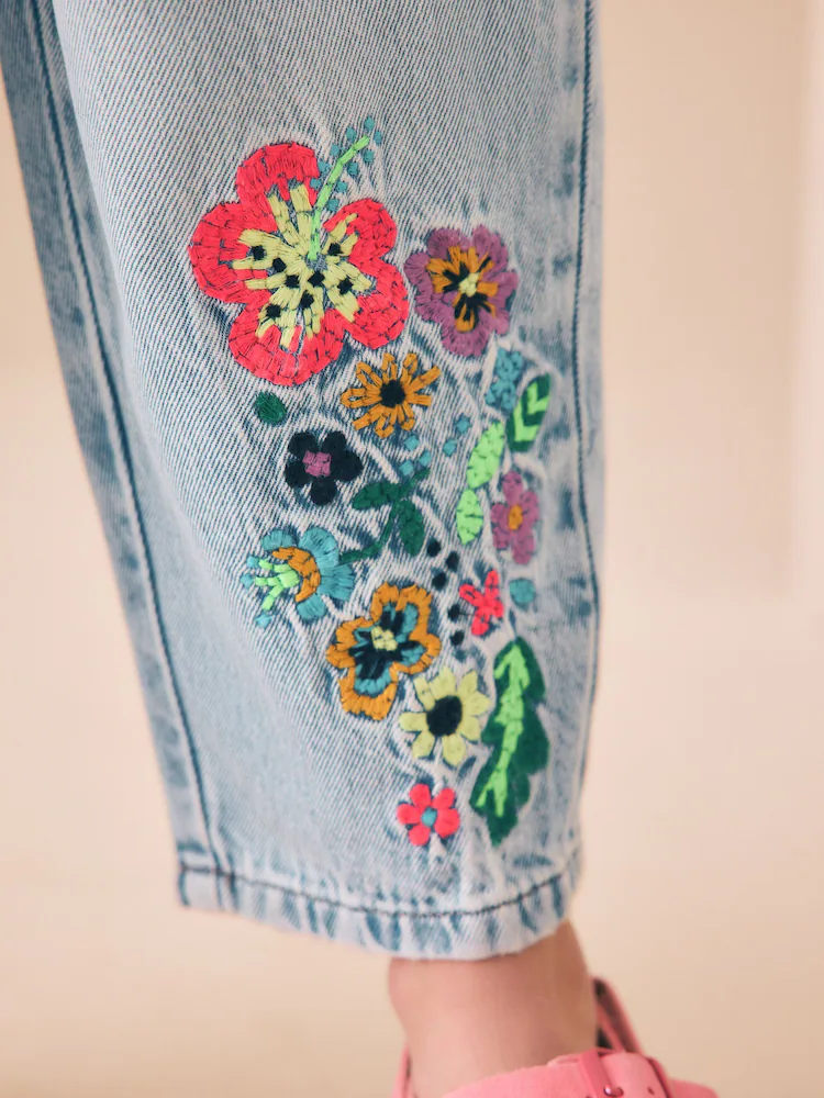 fluro embroidery barrel leg jeans (3 16yrs) fluro embroidery barrel leg jeans (3 16yrs)