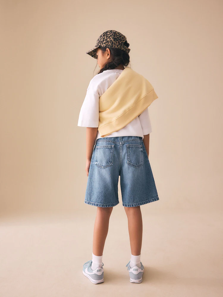 mid blue regular length jort shorts (3 16yrs) mid blue regular length jort shorts (3 16yrs)