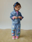mid blue doodle printed jeans (3mths 7yrs) immediate