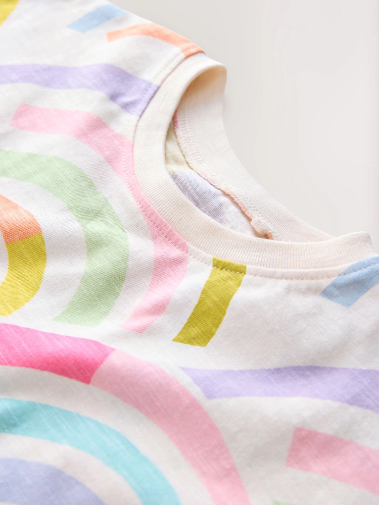 rainbow short sleeve peplum t shirt (3mths 7yrs) rainbow short sleeve peplum t shirt (3mths 7yrs)