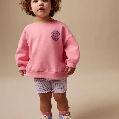 navy blue polka dot heart crew neck sweatshirt & shorts set (3mths 7yrs) (copy)