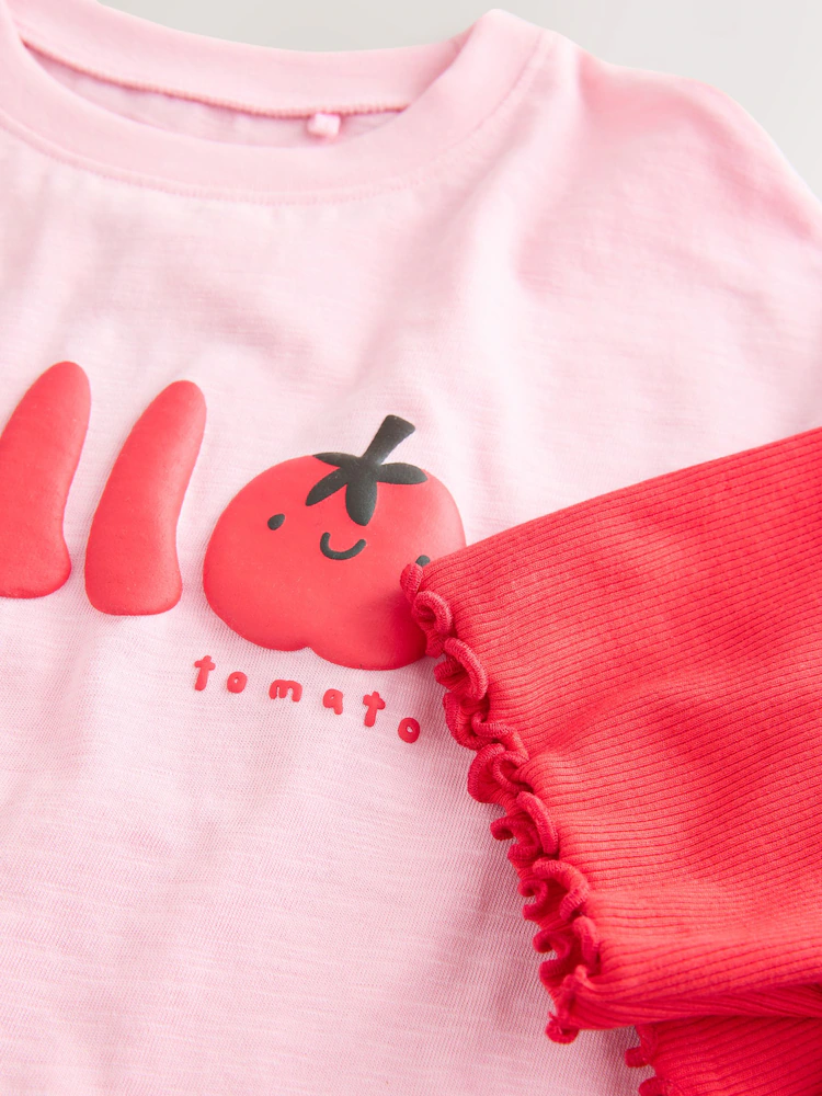 pink tomato character short sleeve t shirt and cycle shorts set (3mths 7yrs) pink tomato character short sleeve t shirt and cycle shorts set (3mths 7yrs)