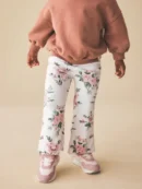ecru white ditsy floral rib flare leggings (3mths 7yrs) (copy)