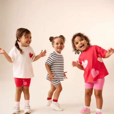 red hearts t shirts 3 pack (3mths 7yrs)
