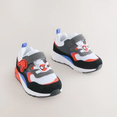 red spiderman elastic lace trainers