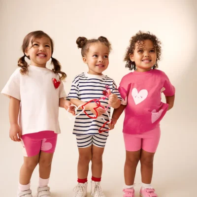 red hearts cycle shorts 3 pack (3mths 7yrs)