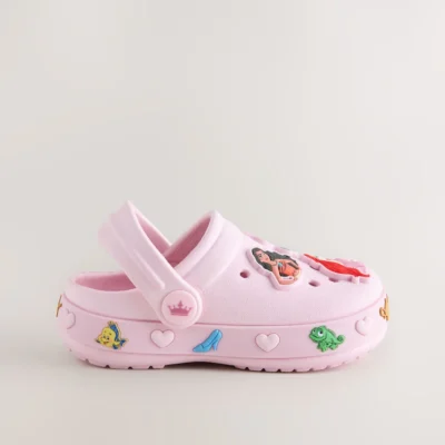 pink disney princess clogs