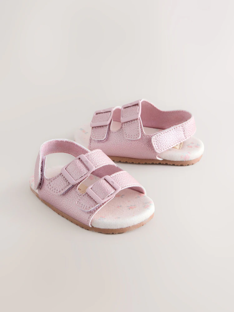 pink shimmer touch and fasten baby sandals (0 24mths) pink shimmer touch and fasten baby sandals (0 24mths)