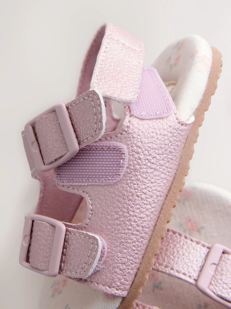pink shimmer touch and fasten baby sandals (0 24mths) pink shimmer touch and fasten baby sandals (0 24mths)