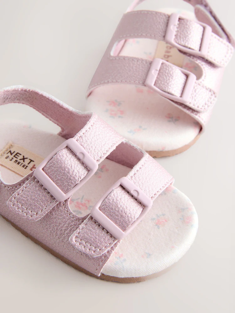 pink shimmer touch and fasten baby sandals (0 24mths) pink shimmer touch and fasten baby sandals (0 24mths)