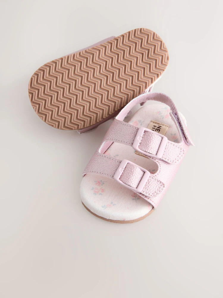 pink shimmer touch and fasten baby sandals (0 24mths) pink shimmer touch and fasten baby sandals (0 24mths)