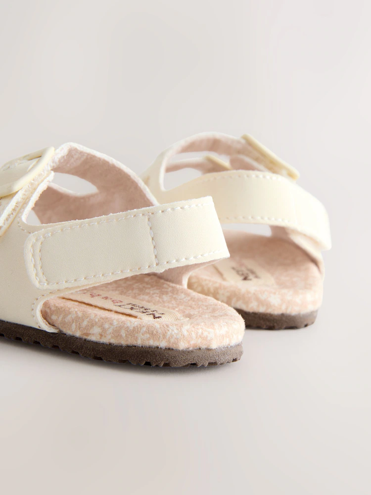 neutral floral touch and fasten baby sandals (0 24mths) neutral floral touch and fasten baby sandals (0 24mths)