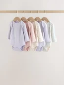 purple long sleeve baby bodysuits 5 pack