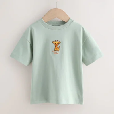 green giraffe short sleeve small graphic t shirt (3mths 7yrs)
