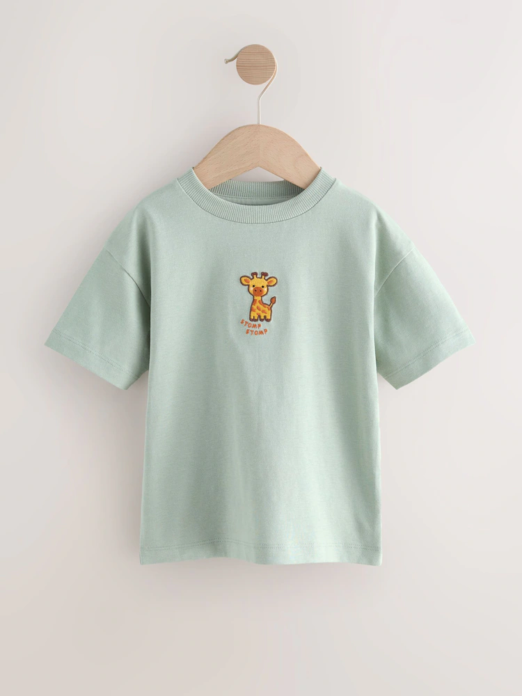 green giraffe short sleeve small graphic t shirt (3mths 7yrs)