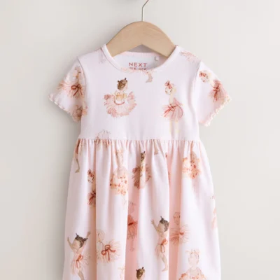 orange floral short sleeve ribbed dress (3mths 7yrs) (copy)