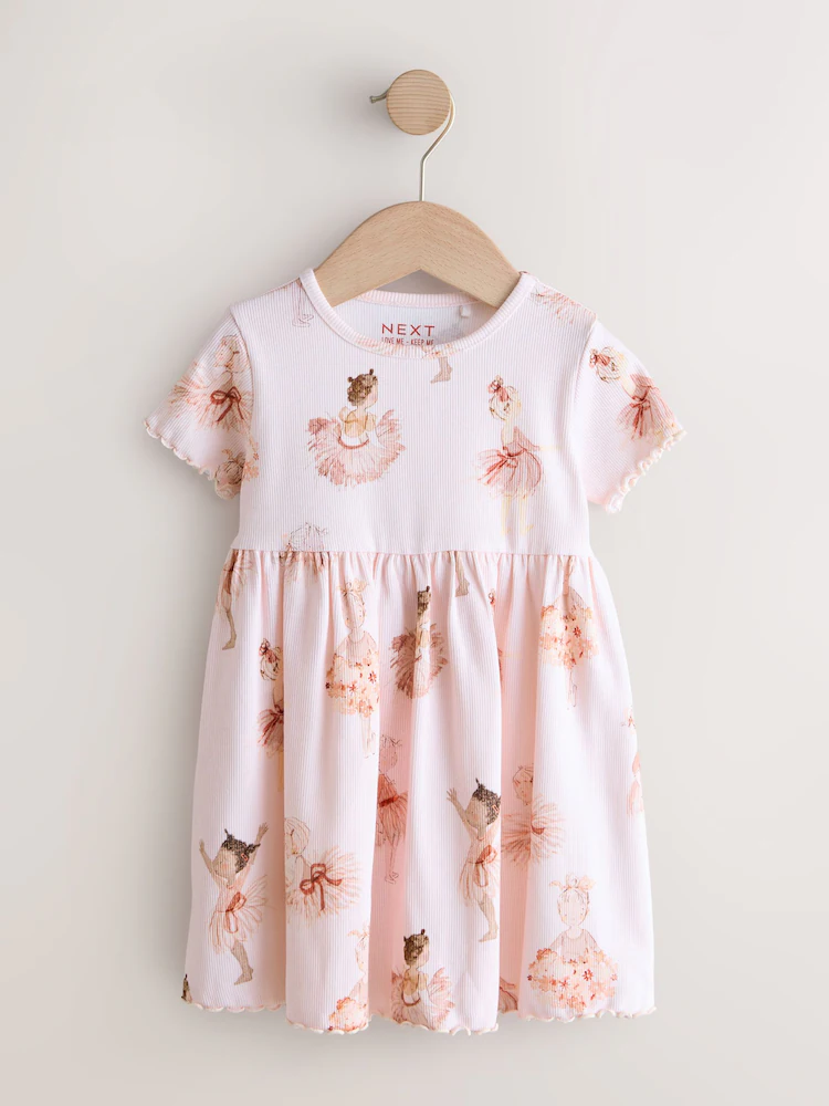 orange floral short sleeve ribbed dress (3mths 7yrs) (copy)
