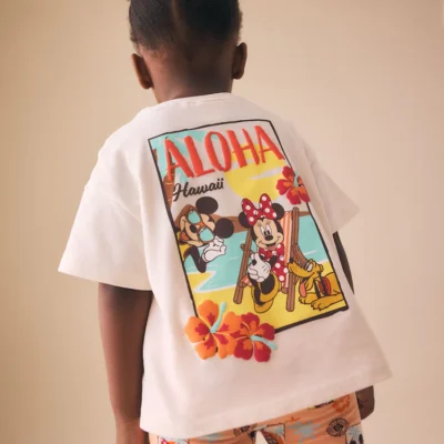 ecru white beach minnie mouse cycle shorts set (3mths 7yrs)